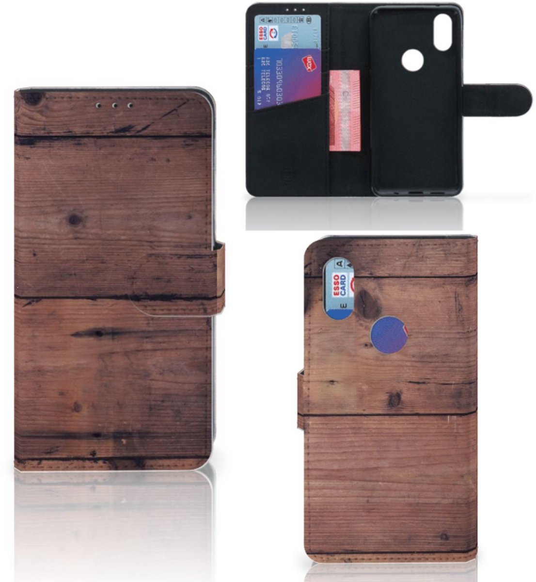 Xiaomi Mi Mix 2s Book Style Case Old Wood