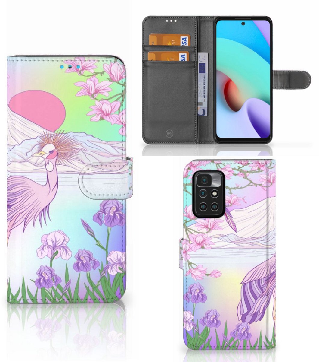 Xiaomi Redmi 10 Telefoonhoesje met Pasjes Bird