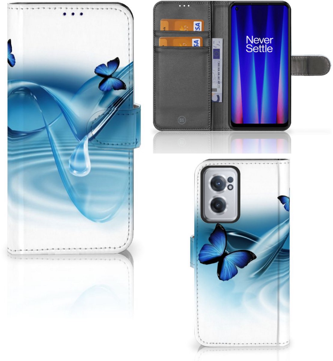 OnePlus Nord CE 2 Telefoonhoesje met Pasjes Vlinders