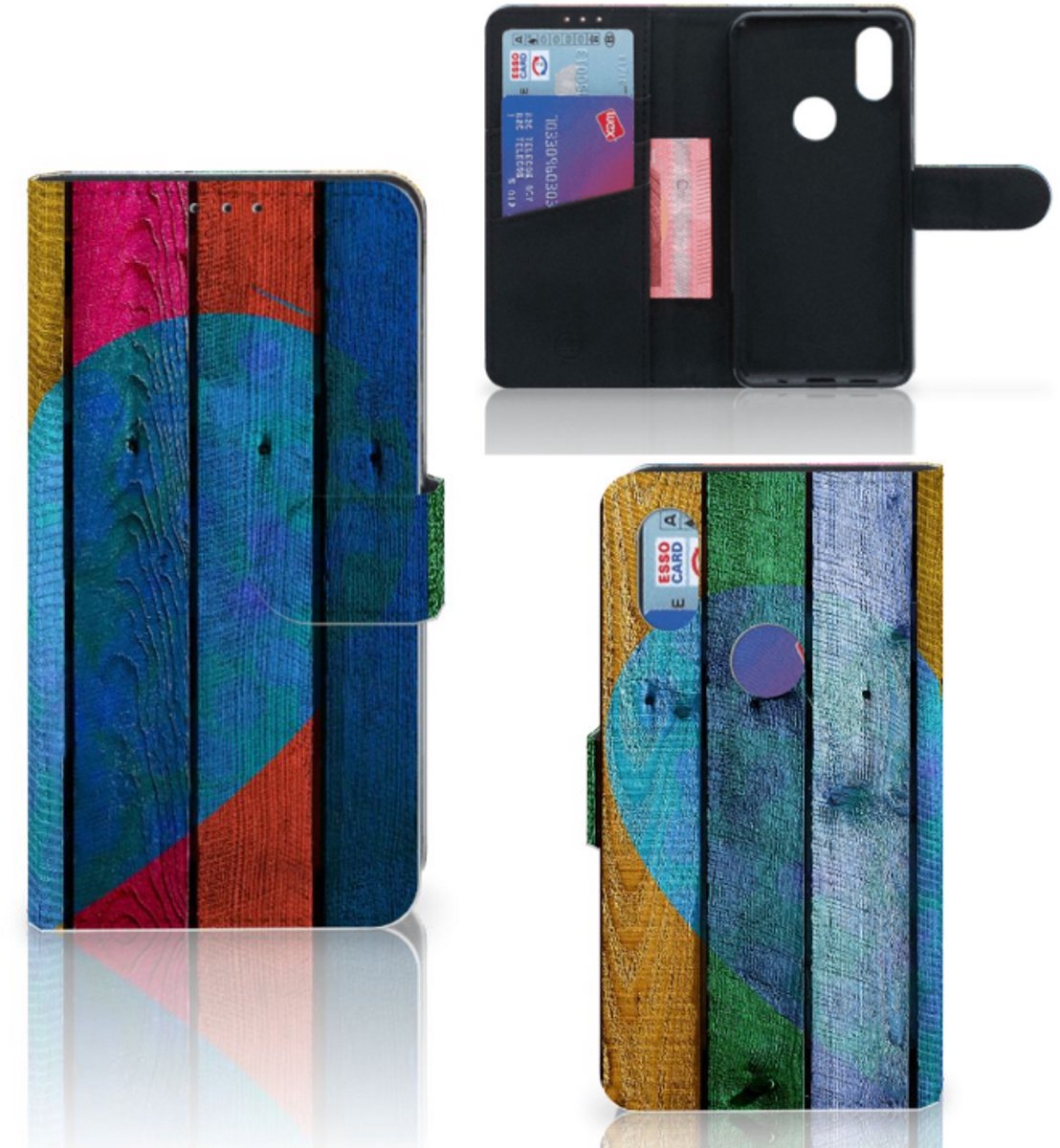 Xiaomi Mi Mix 2s Book Style Case Wood Heart - Cadeau voor je Vriend