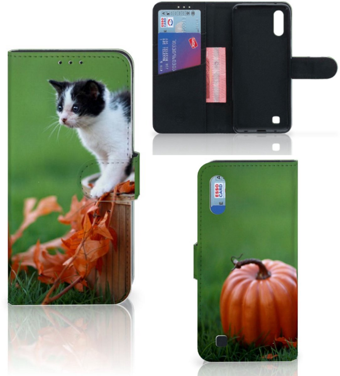 Samsung Galaxy M10 Telefoonhoesje met Pasjes Kitten