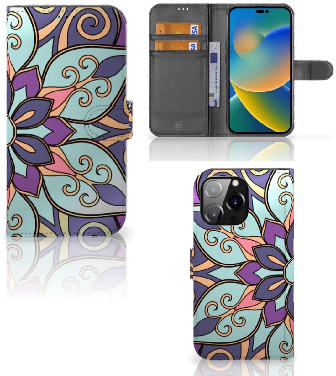 iPhone 14 Pro Max Hoesje Purple Flower
