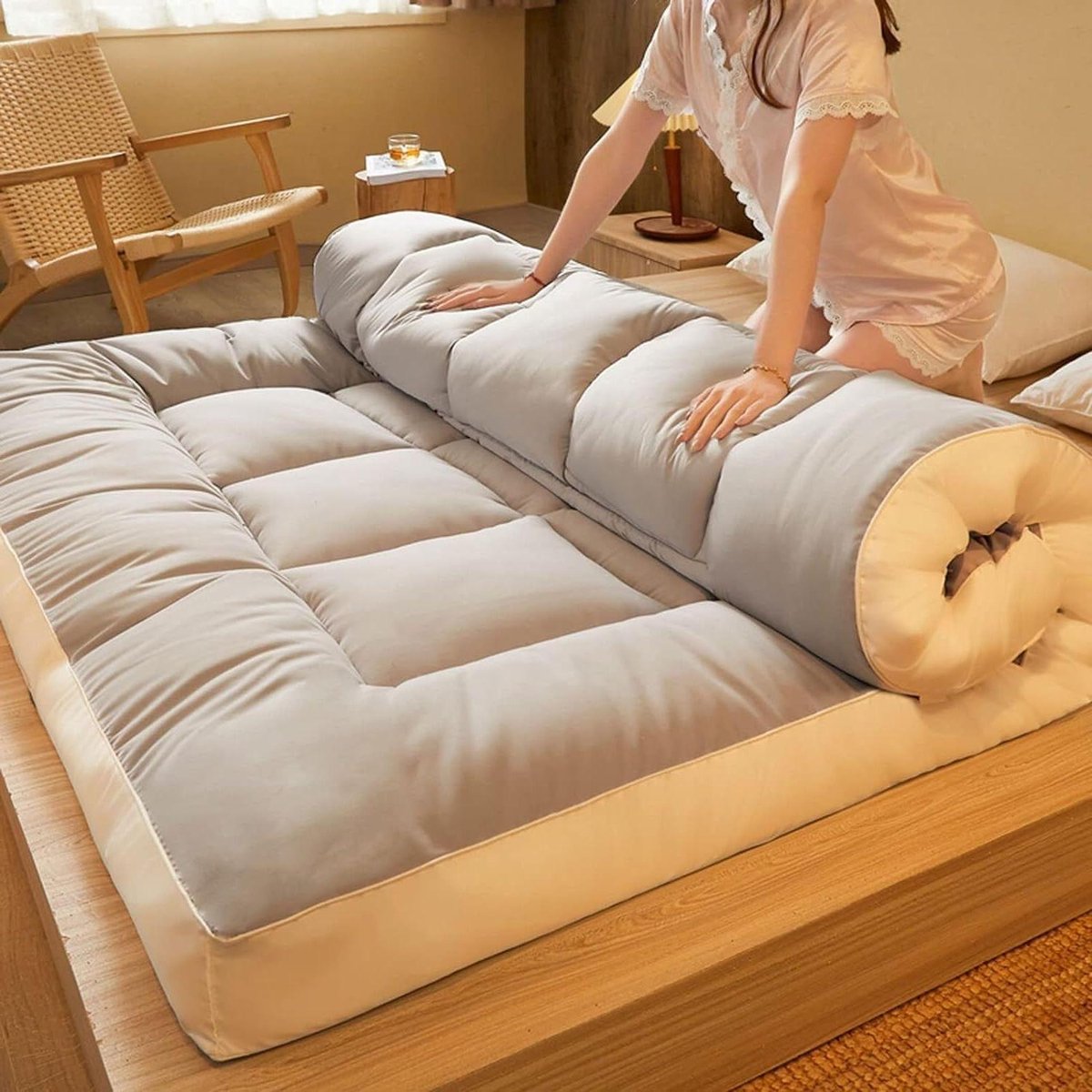 Japanse Futon Matras - Vloermatras Tatami - Slaap en Ontspanning - Opvouwbaar en Draagbaar - 150x200 cm - A