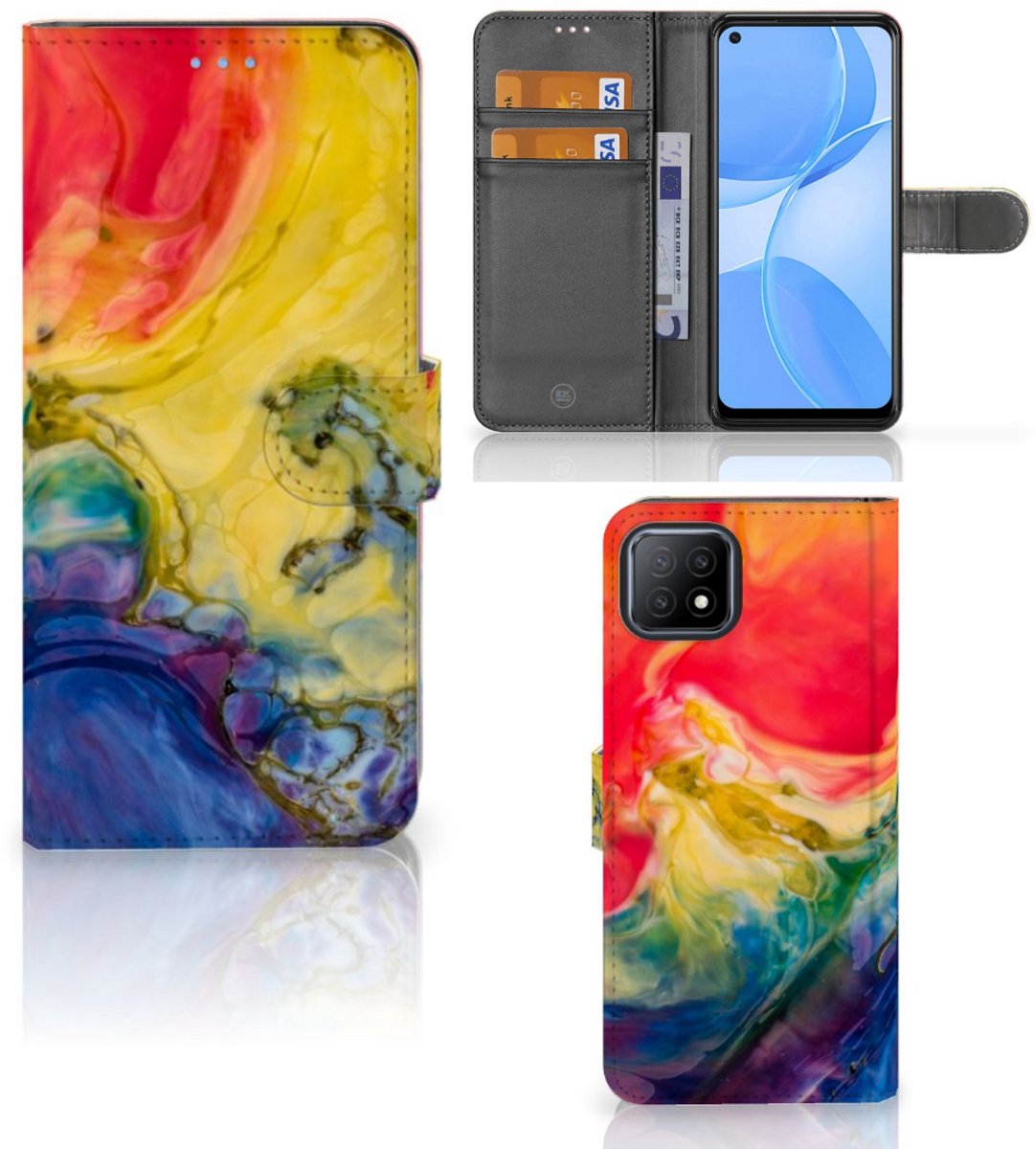 Hoesje OPPO A73 5G Watercolor Dark