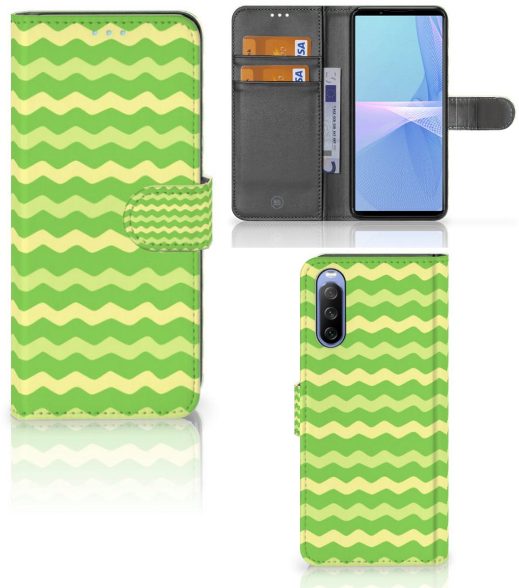 Sony Xperia 10 III Telefoon Hoesje Waves Green