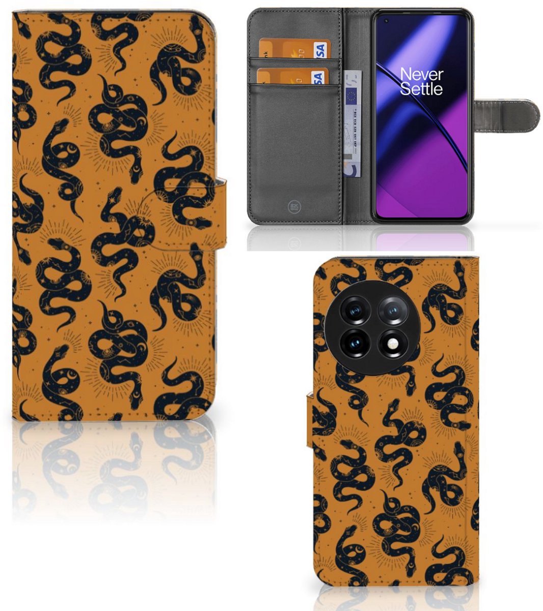 Telefoonhoesje met Pasjes voor OnePlus 11 Snakes