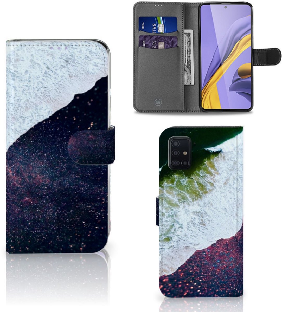Samsung Galaxy A51 Book Case Sea in Space
