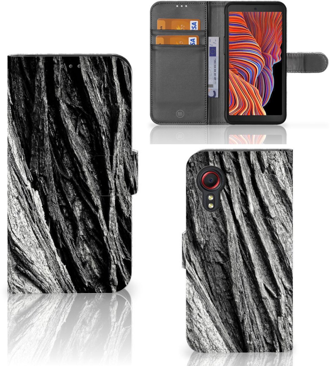 Book Case voor Book Style Case Samsung Galaxy Xcover 5 Boomschors Grijs