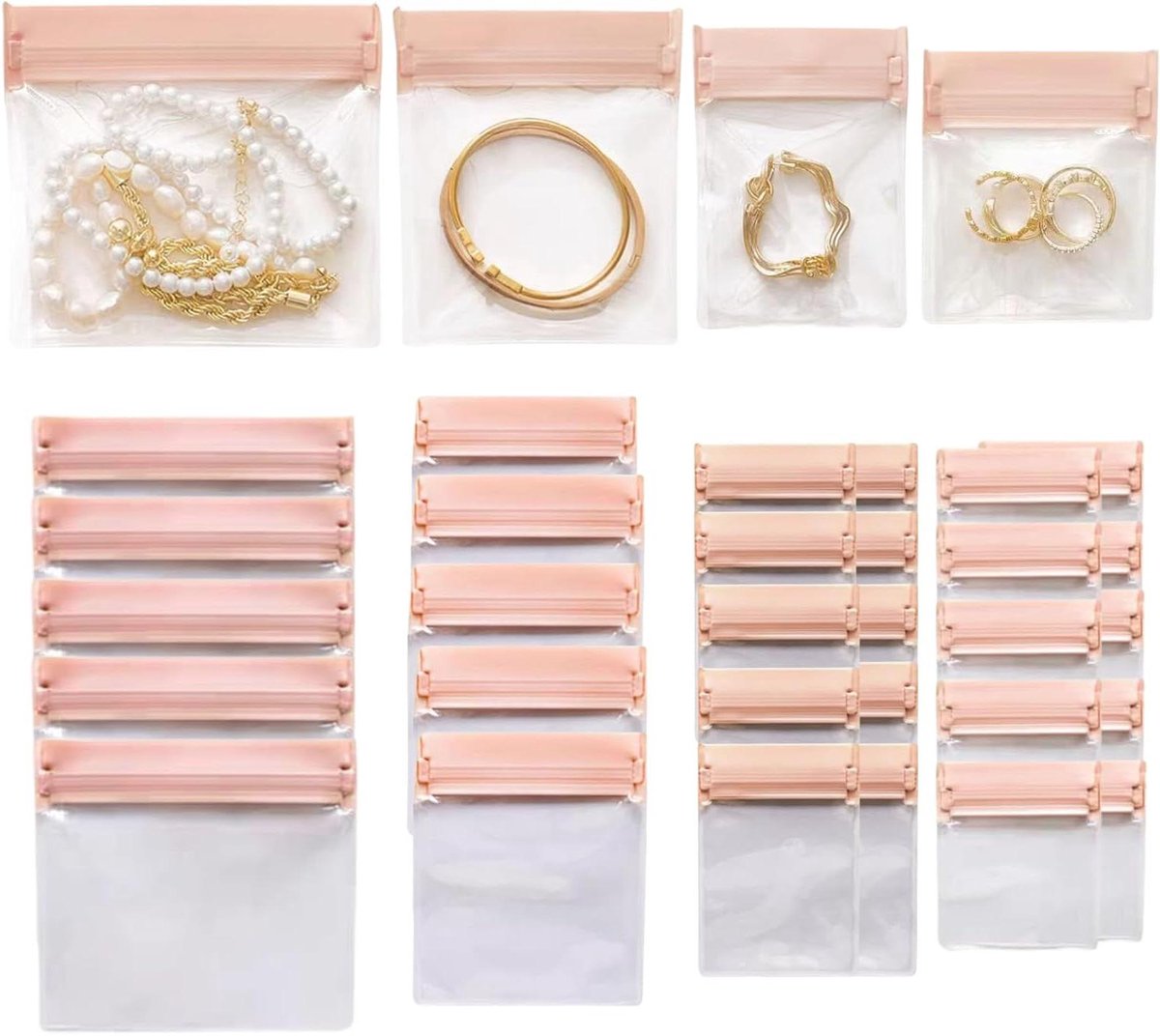 Sieraden Opbergzakjes - Plastic Tasjes - Sieraden Beschermen - Waterdicht en Anti-aantasting - 30 Stuks Variërend Formaat - Transparant