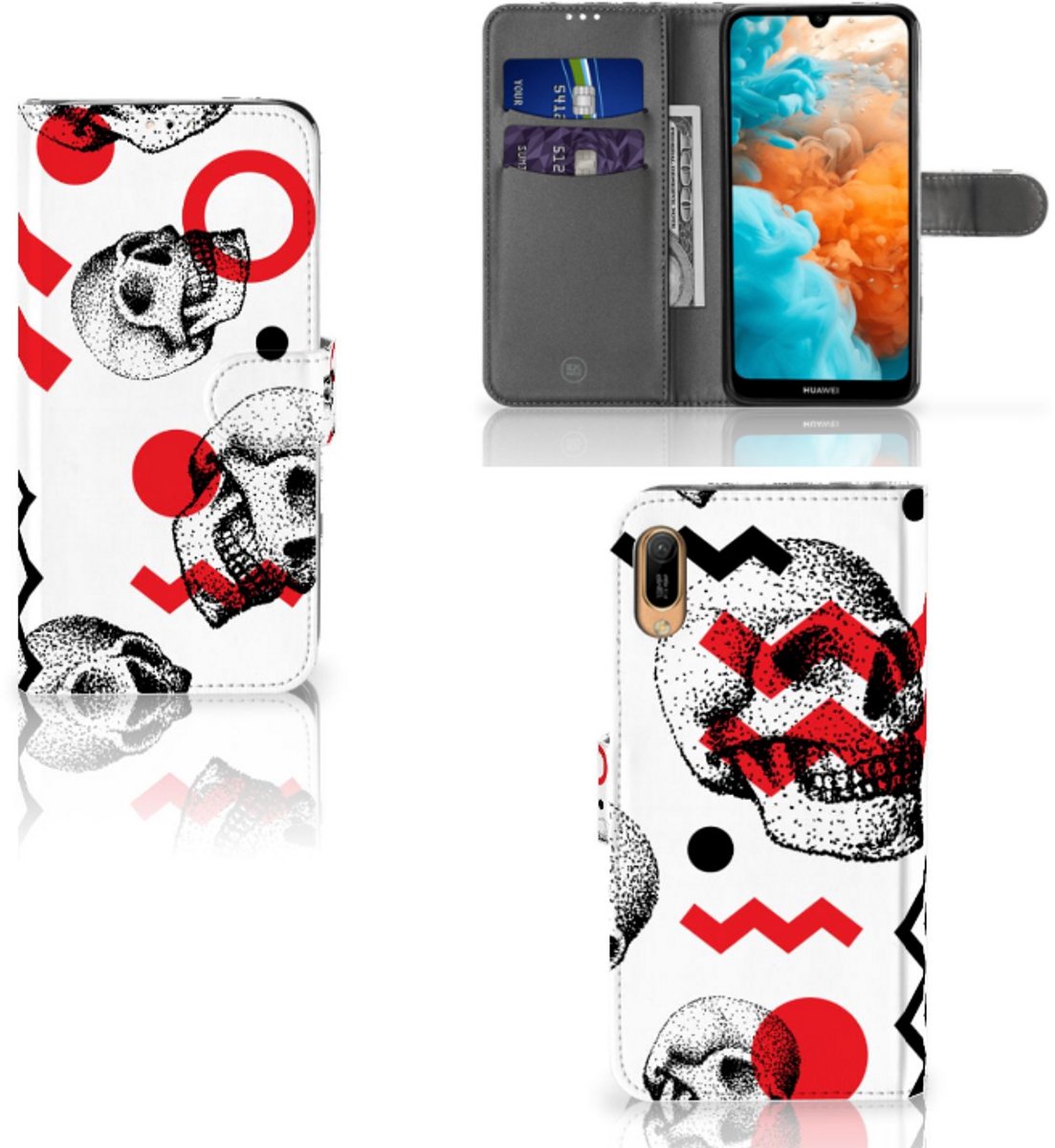 Telefoonhoesje met Naam Huawei Y6 (2019) Skull Red