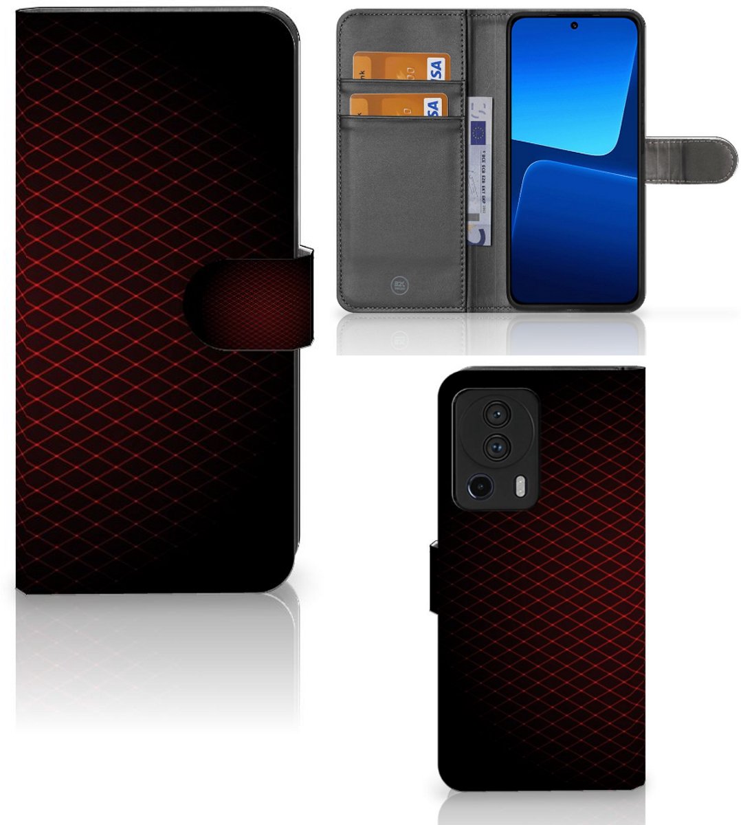 Xiaomi 13 Lite Telefoon Hoesje Geruit Rood