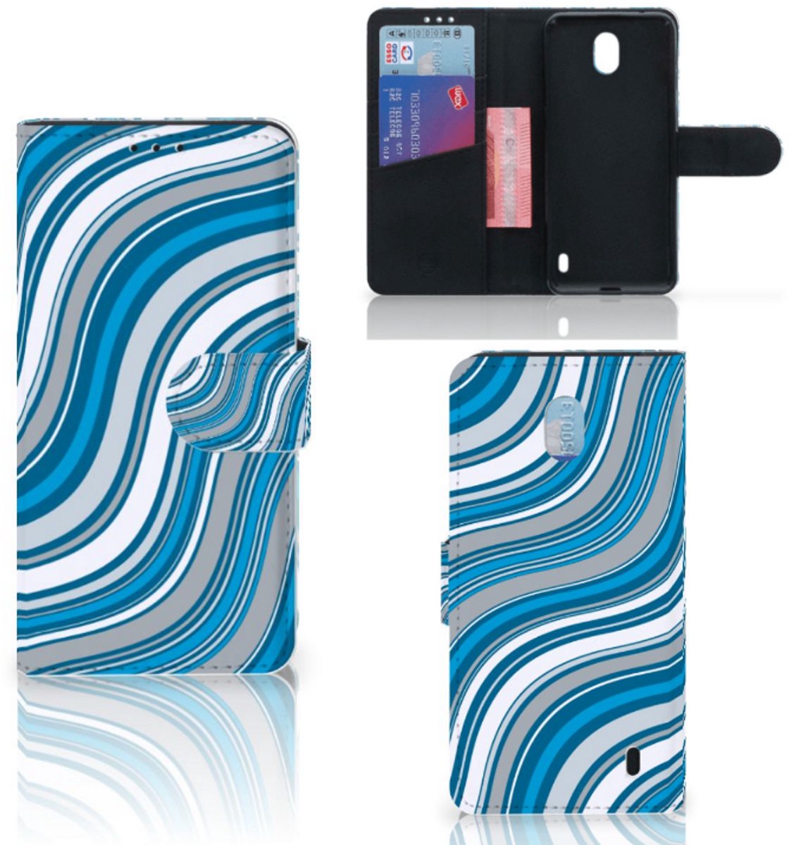 Nokia 1 Plus Telefoon Hoesje Waves Blue