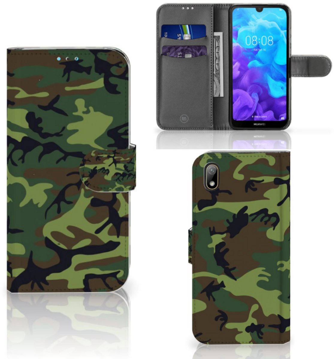 Huawei Y5 (2019) Telefoon Hoesje Army Dark