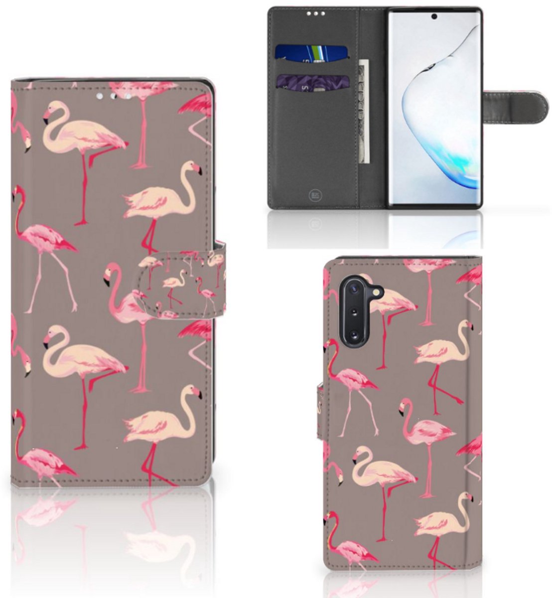 Samsung Galaxy Note 10 Telefoonhoesje met Pasjes Flamingo