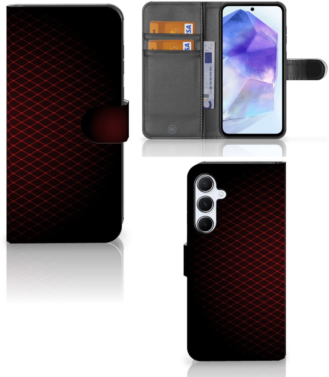 Samsung Galaxy A55 Telefoon Hoesje Geruit Rood