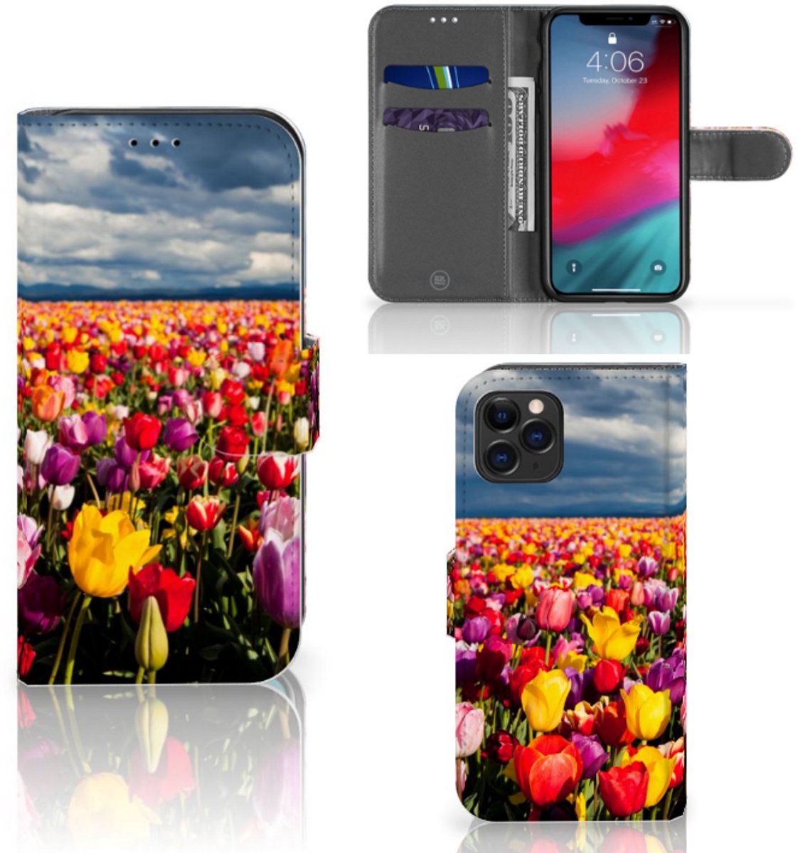 Book Case voor Apple iPhone 11 Pro Hoesje Tulpen