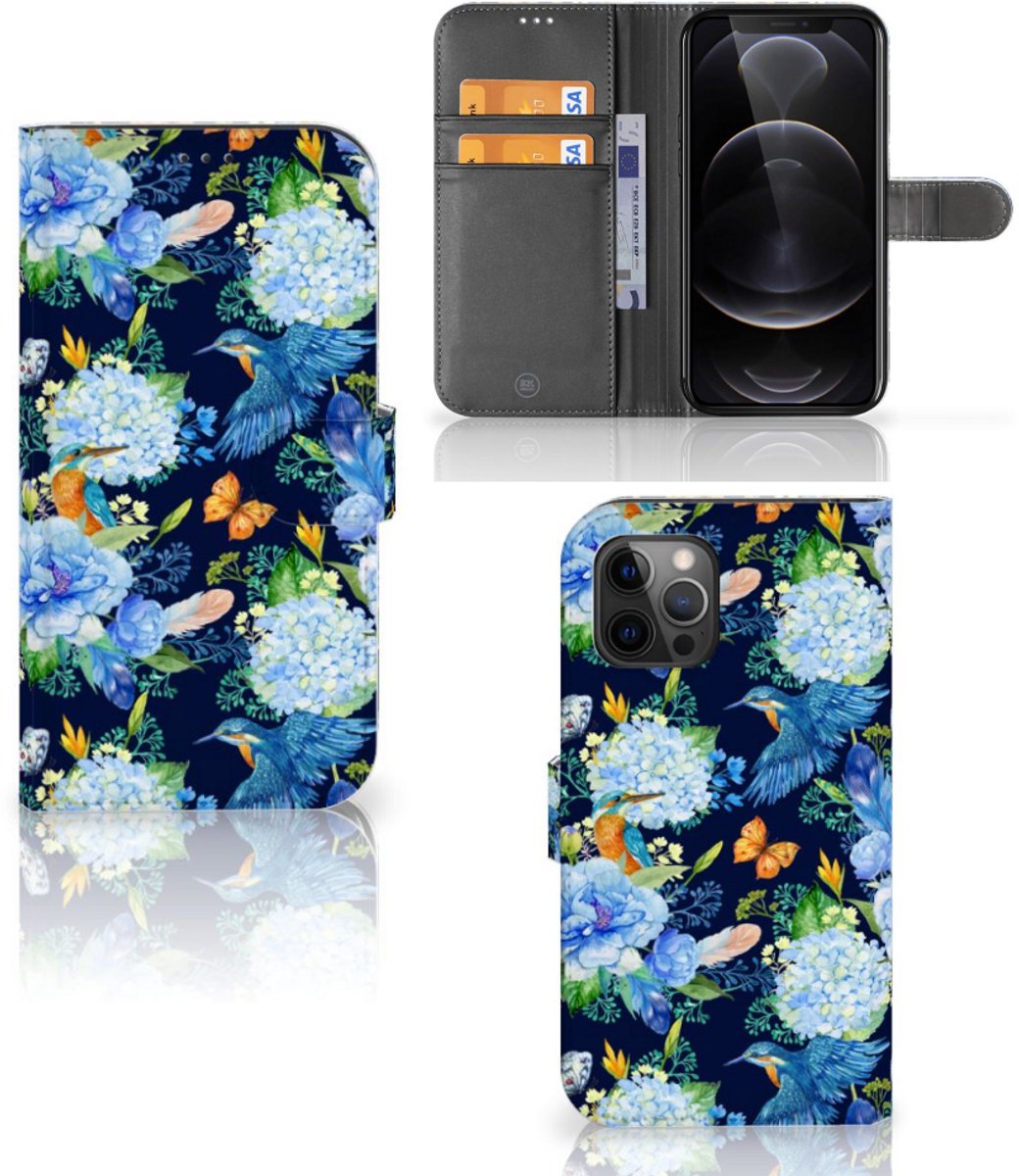 Telefoonhoesje met Pasjes voor Apple iPhone 12 Pro Max IJsvogel