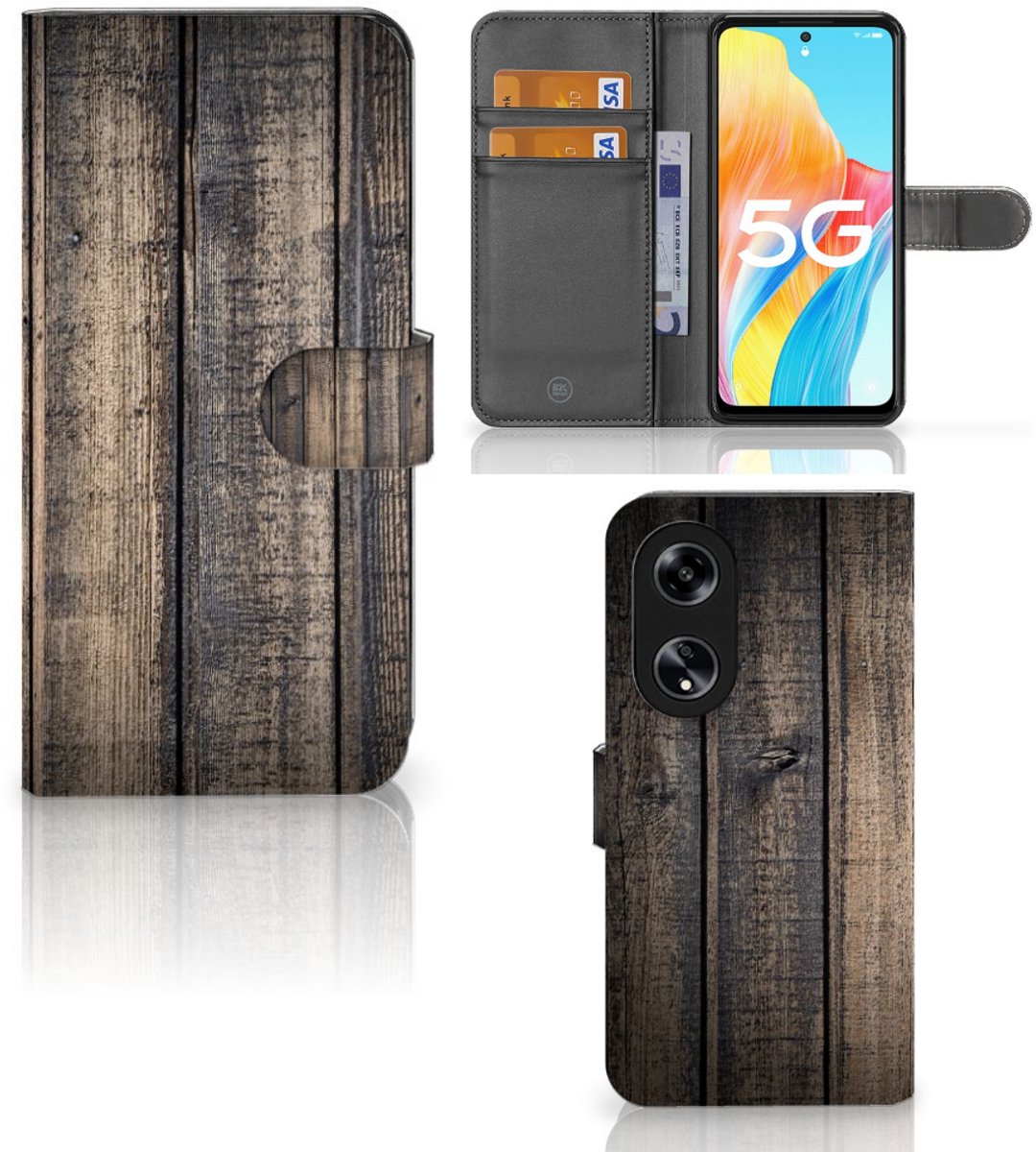OPPO Reno8 T 5G Book Style Case Steigerhout