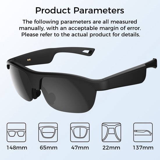 Slimme blauwtooth Zonnebril - Smart Glasses - Audio Bril Met Microfoon En Spraakassistent - Draadloze Zonnebril Voor Bellen En Muziek van Merkloos — afbeelding 5
