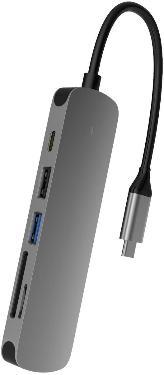 USB-C-hub - 6-in-1 dockingstation - HDMI 4K SD TF USB-A - 1 stuk - Voor laptop en smartphone