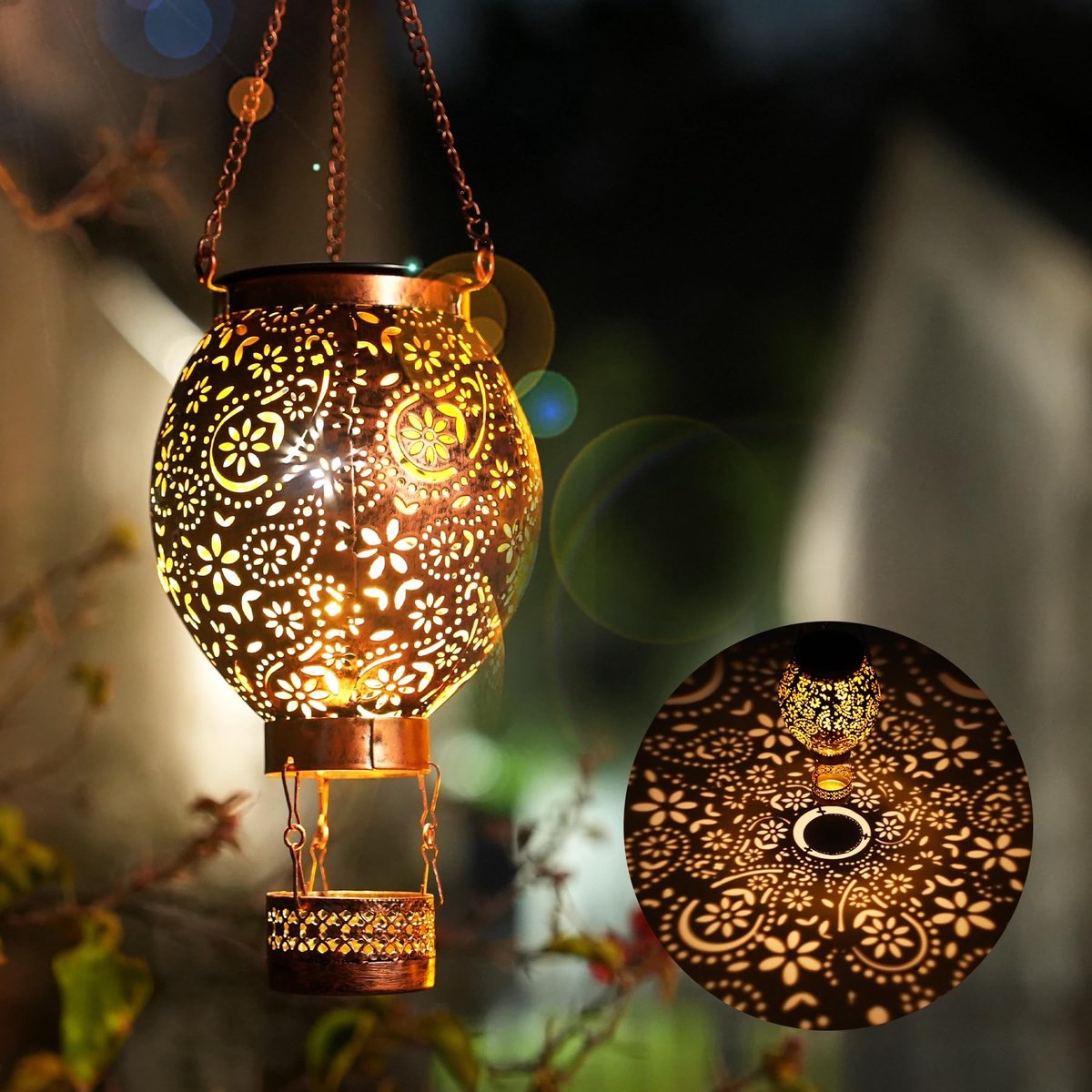 Cosensi - Outdoor Solar Lanterns - Tuinverlichting - Romantische verlichting - Hot Air Balloon - Waterdicht - Solar Lampen - Geschikt voor Buiten -...