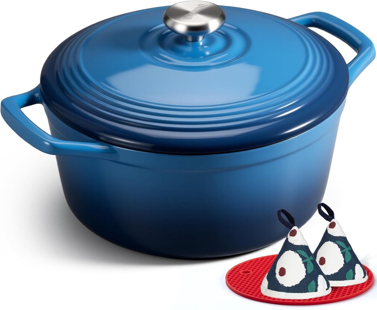 Gietijzeren Braadpan met Deksel - Kookpan - Stoofpan - Gerechten