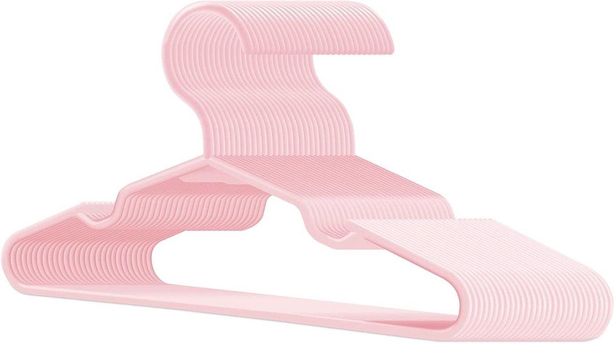 Babyhangers Kast - Kinderkleding Hangers - Kleding Opbergen - Antislip Ontwerp - 60 stuks - Roze