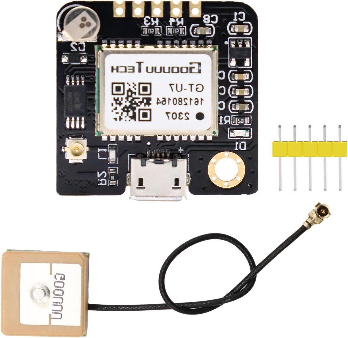 GPS Module - GPS Ontvanger - Locatie Bepalen - Hoge Gevoeligheid - 7.4 x 6 x 1 cm - Zwart