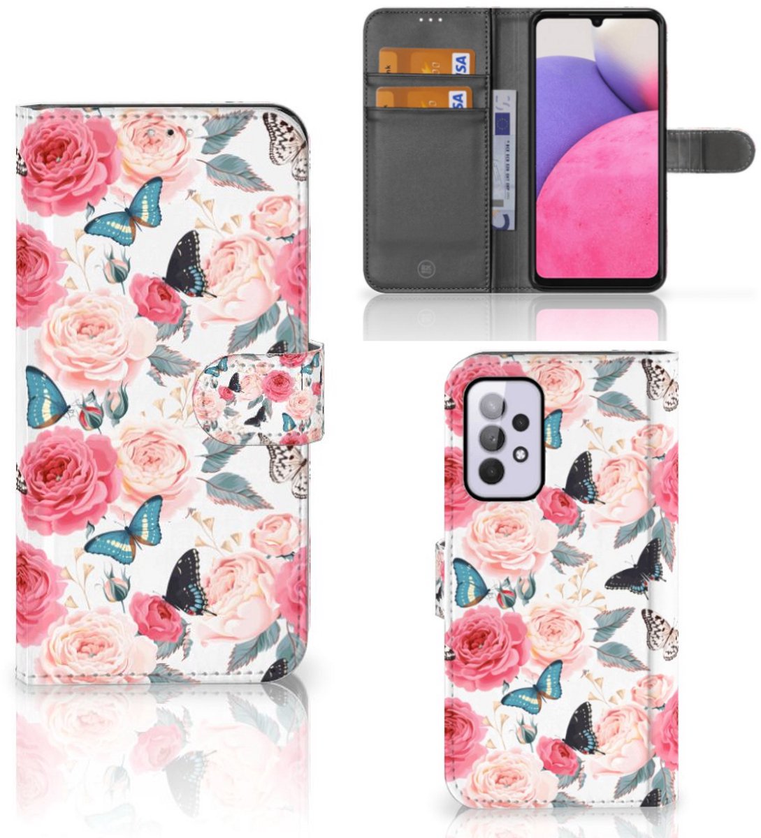 Samsung Galaxy A33 5G Hoesje Butterfly Roses