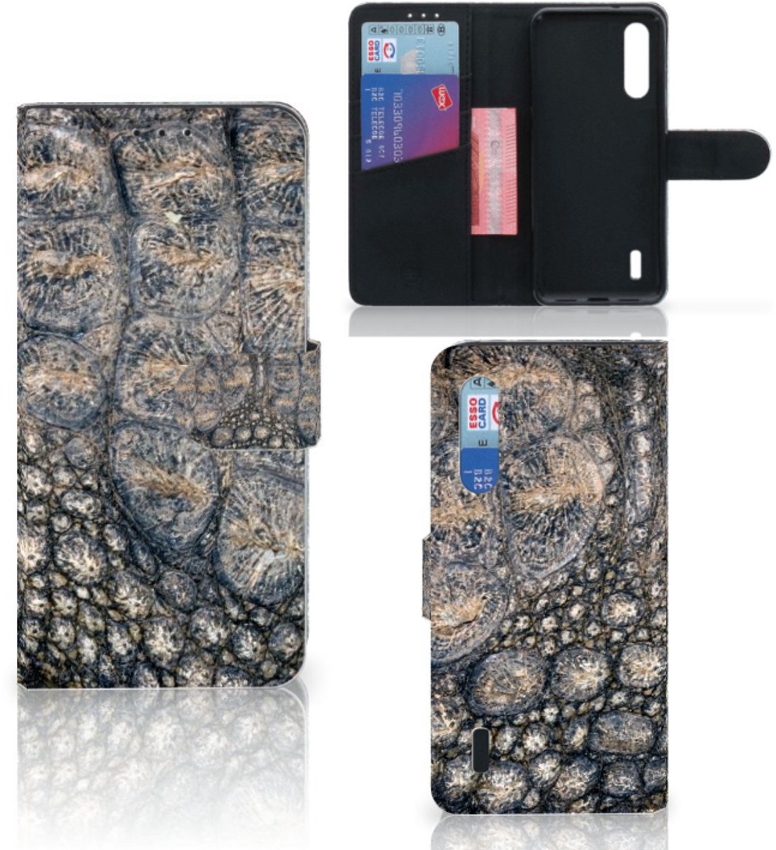 Xiaomi Mi 9 Lite Telefoonhoesje met Pasjes Krokodillenprint