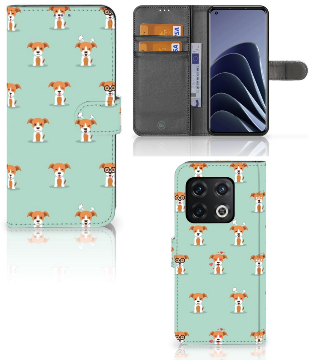 Boekhoesje voor OnePlus 10 Pro Telefoonhoesje met Pasjes Pups