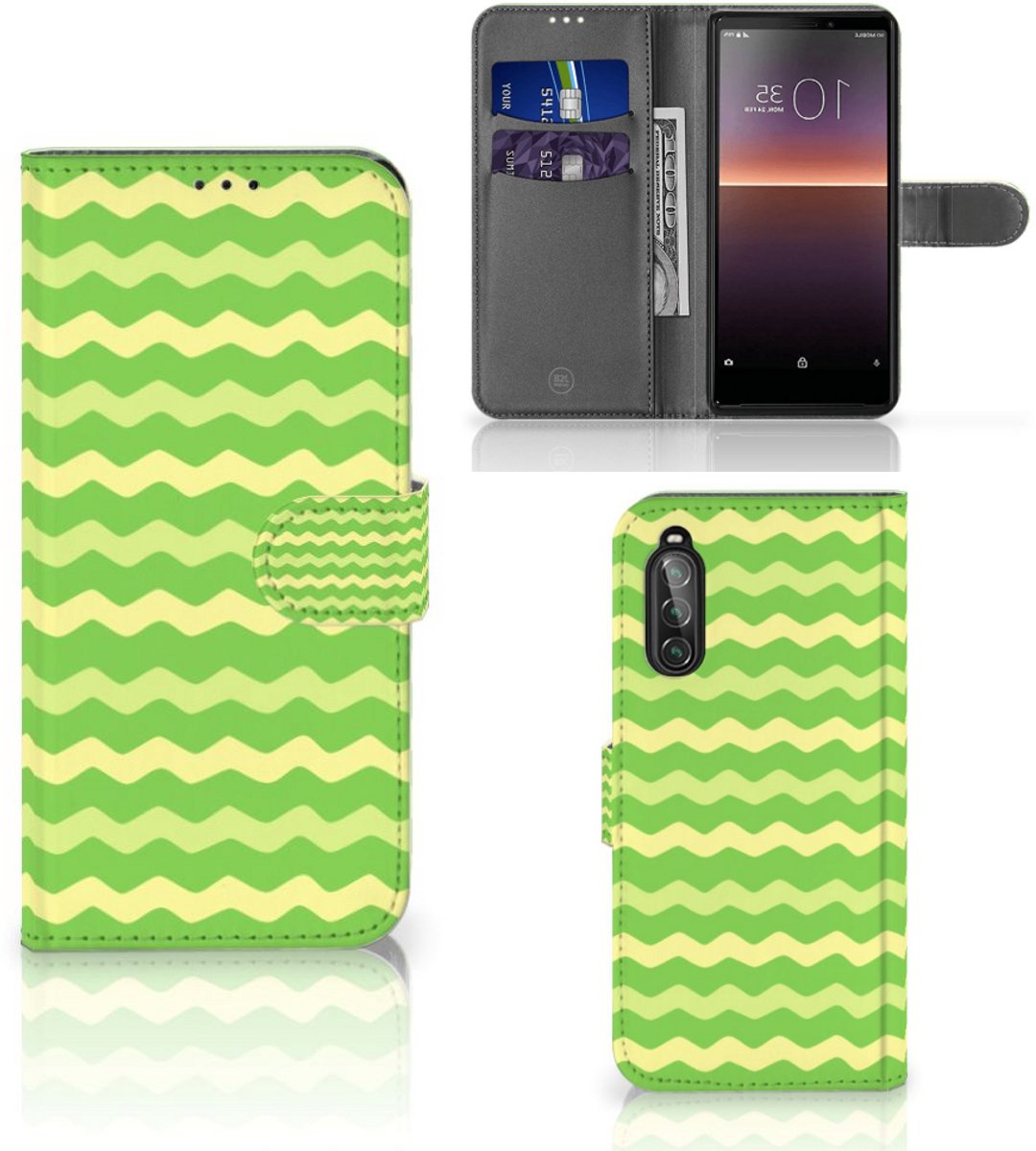 Sony Xperia 10 II Telefoon Hoesje Waves Green