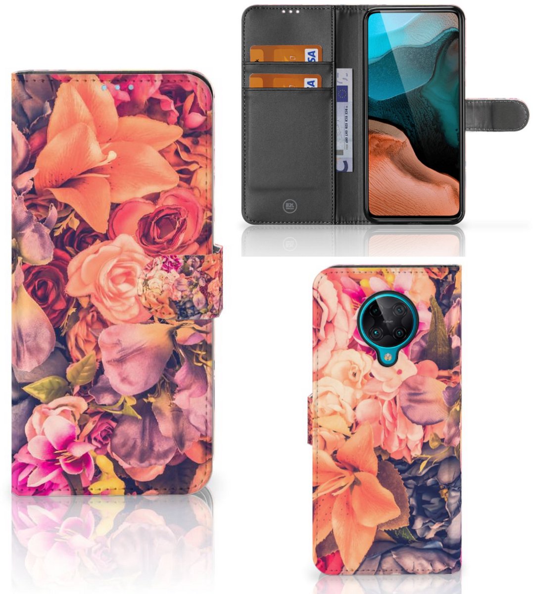 Boekhoesje voor Xiaomi Poco F2 Pro Hoesje Bosje Bloemen