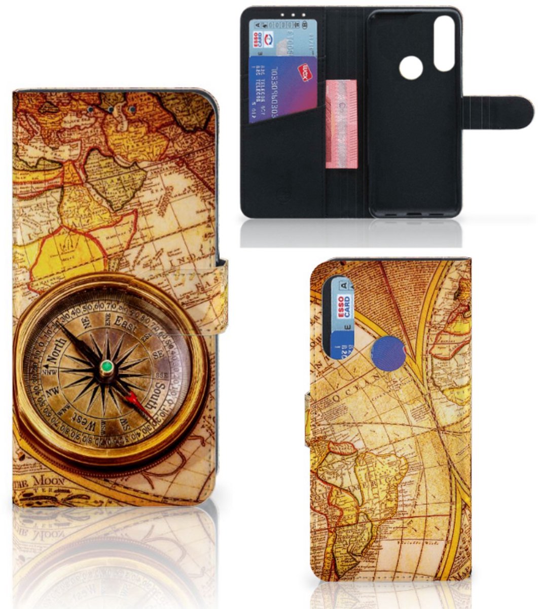 Boekhoesje voor Alcatel 1S 2020 Flip Cover Kompas