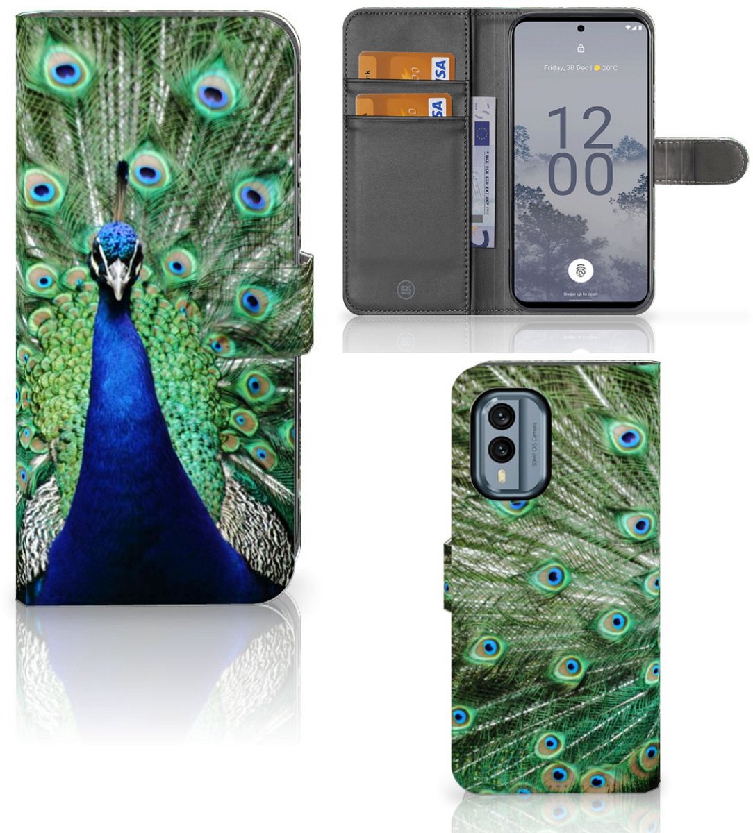 Nokia X30 Telefoonhoesje met Pasjes Pauw
