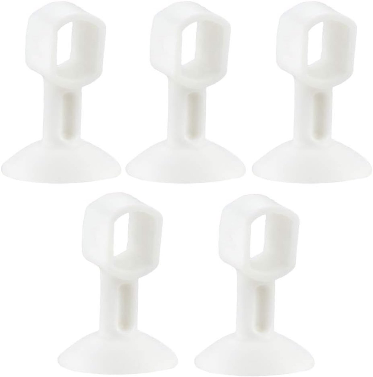 Set van 5 Siliconen Deurknop Beschermpads - Anticollisie Bumpers voor Thuis, Badkamer en Keuken, Wit