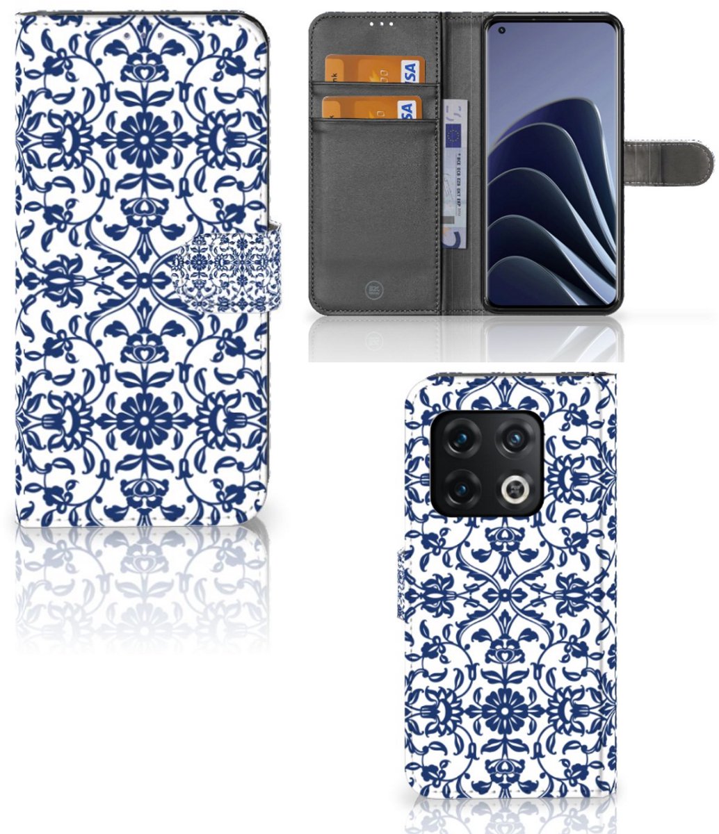 Boekhoesje voor OnePlus 10 Pro Hoesje Flower Blue