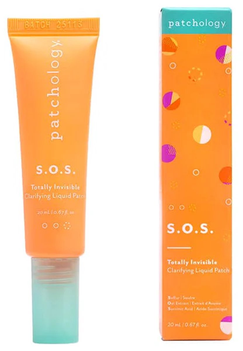 Patchology S.O.S. Totally Invisible Clarifying Liquid Patch 20ml – Acne Spot Treatment – Onzichtbare Pimple Patch Serum – Met Niacinamide, Zwavel & Succinic Acid – Tegen Puistjes, Roodheid & Vlekjes – Werkt Onder Make-up – 24/7 Clear Skin