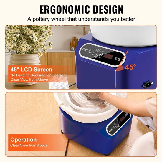 Cellista Aardewerkwiel 450W - Keramiek Draaischijf - Pottenbakkerswiel - Elektrisch Keramiek Wiel - 11 inch - 5 kg Capaciteit - 50-300 RPM van Merkloos — afbeelding 2