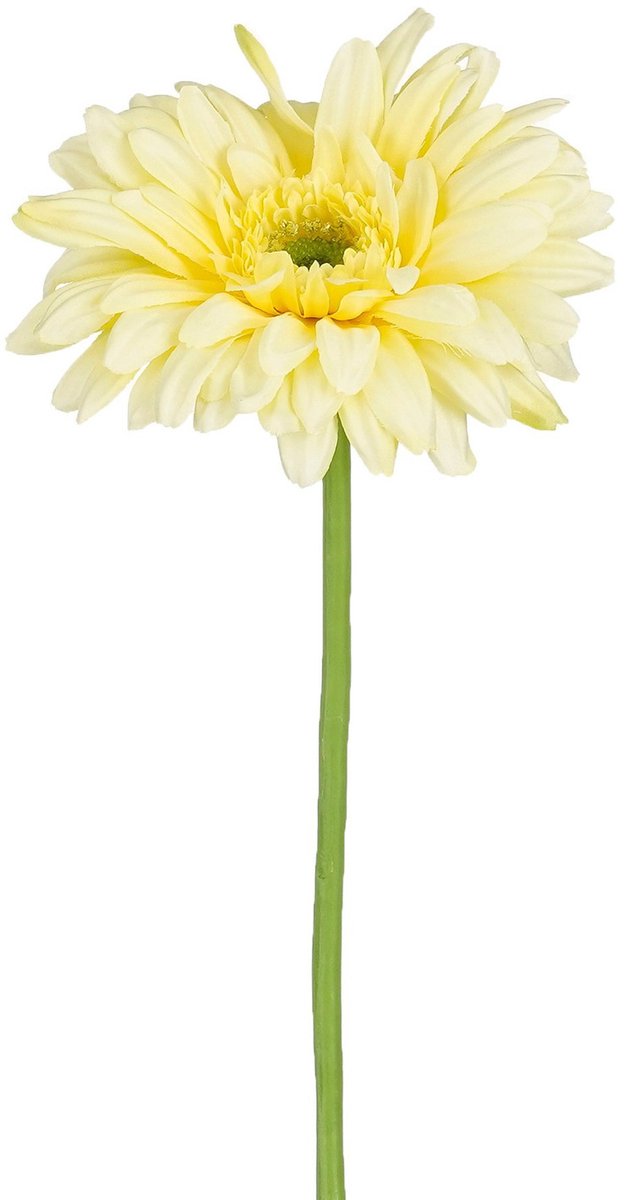 Mica Decorations Kunstbloem Gerbera Floral - H60 cm - geel - kunststof - stelen kunstbloemen - boeket - rozen bloemetjes