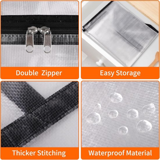 Opbergzakken Dekbed - Kleding Opbergers - Kast Ordenen - Doorzichtig Materiaal - 40L - Transparant — afbeelding 5