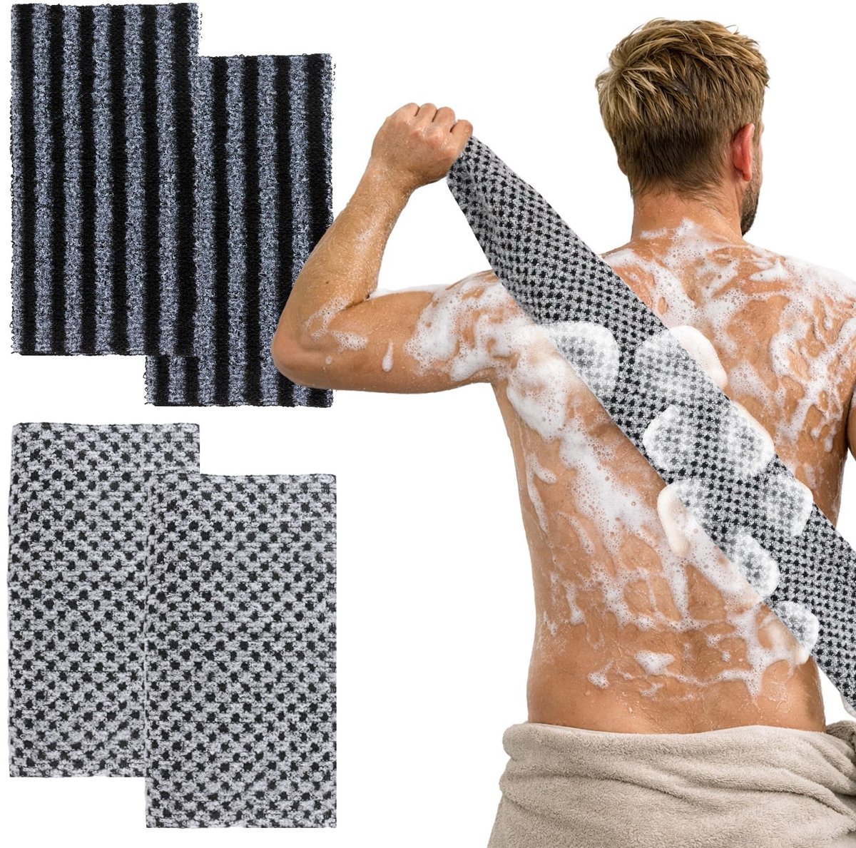 Dailygoods- Peelinghandschoenen - Duurzaam - Dieptereiniging - Scrub Lichaam - Sneldrogend - Ademend - Herbruikbaar - Scrubhandschoenen
