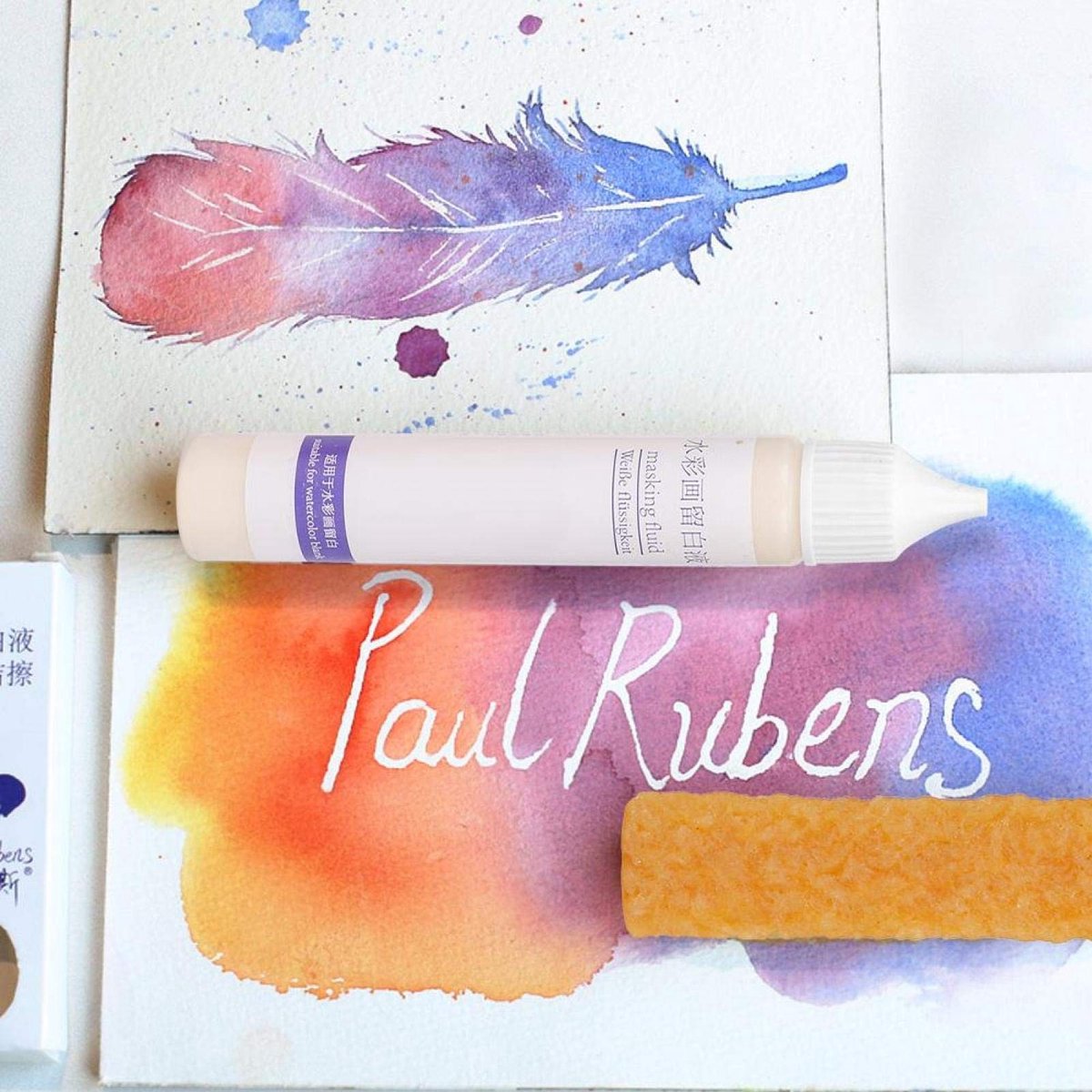 Dailygoods- Aquarelmedium 30 ml - Aquarelmaskeervloeistof - Aquarelpenselen - Aquarelverf voor beginners - Niet-ingelijst - Ideaal voor aquarelschilderen