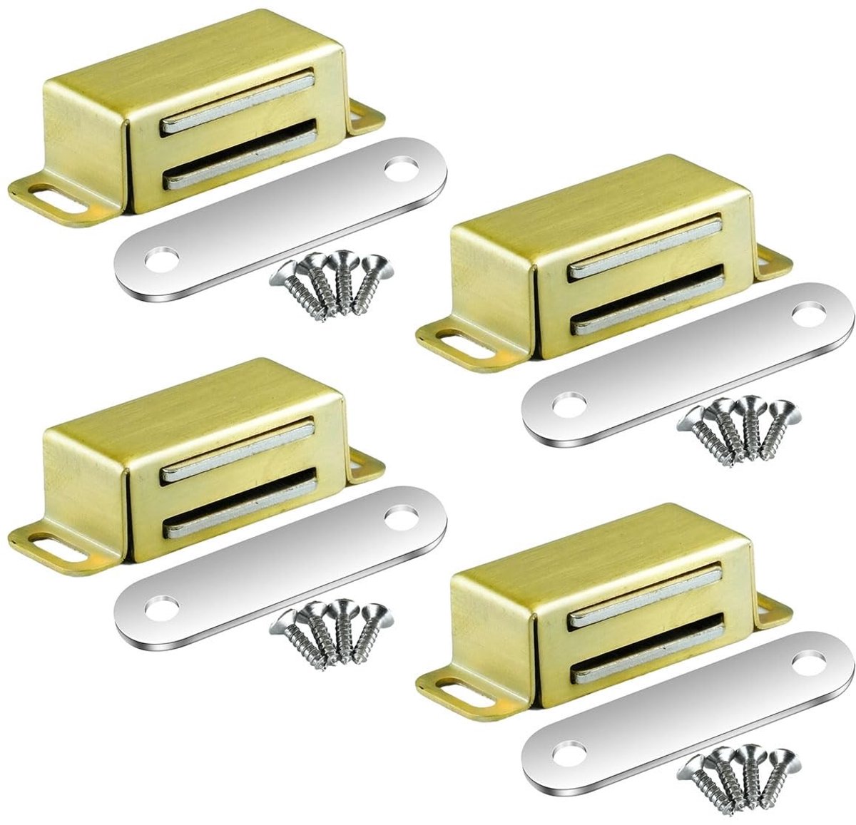 Dailygoods- Magneetsnapper sterke 8 kg - Deurmagneet - Magneetsluiting - Kogelsnapper - Roestvrij staal - 6 stuks - Deursluiting