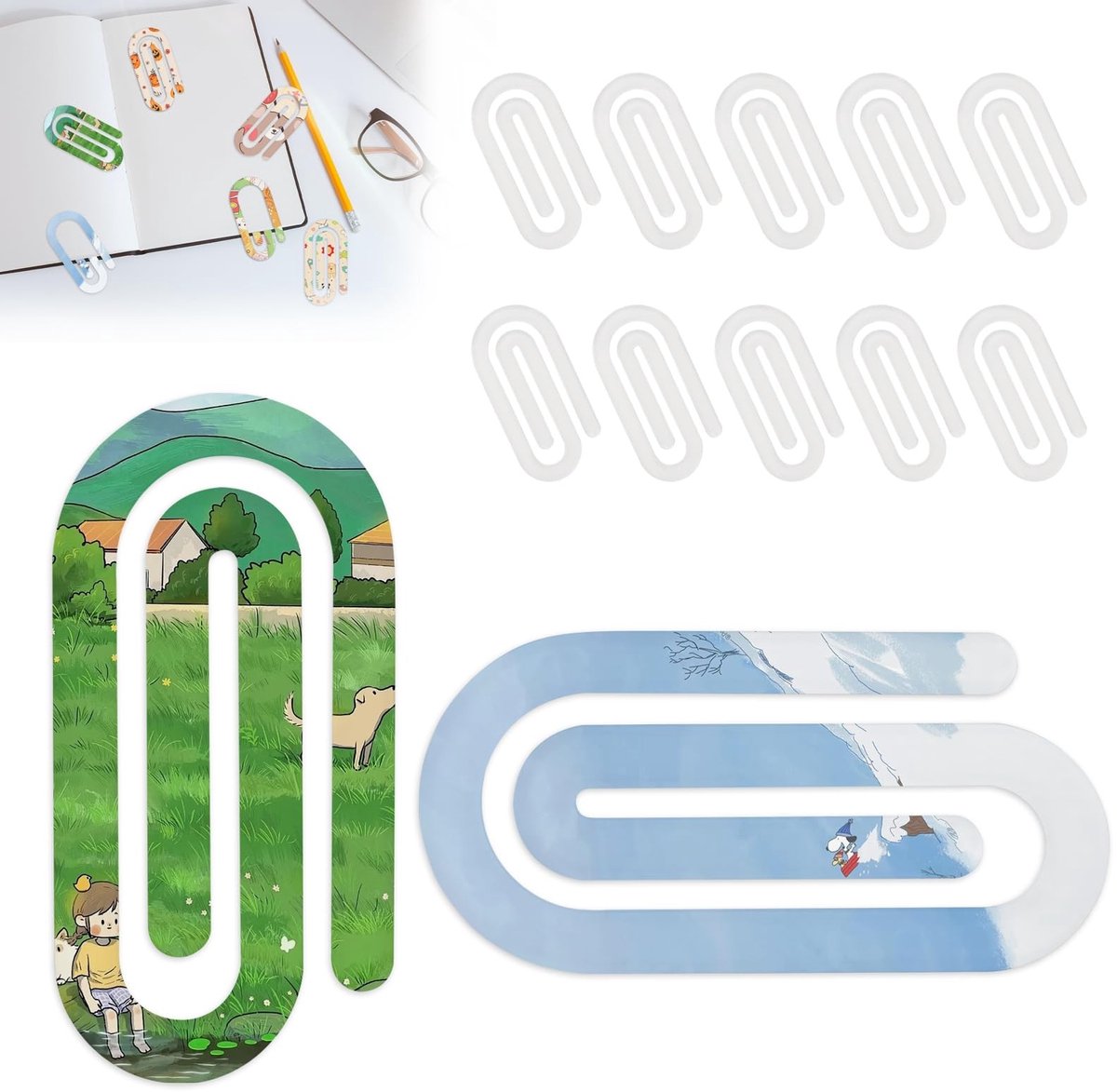 Dailygoods- Papieren Clips - 12 Stuks - Wit Acryl - 100 x 50 x 3 mm - Voor Knutselwerk/Fotoalbums - Warmteoverdracht tot 195 °C - Sublimatieclips