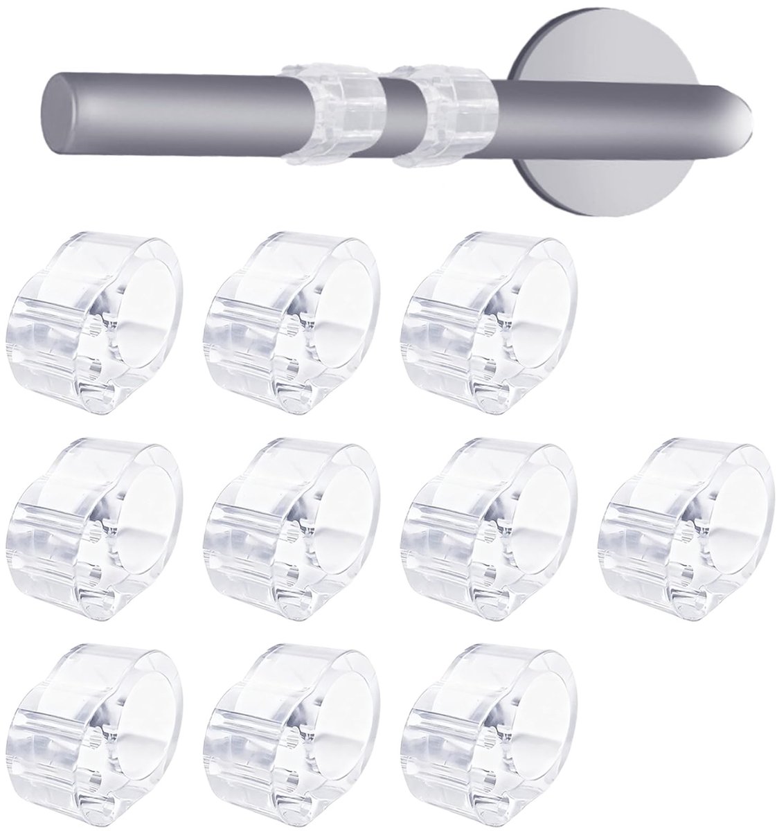 Dailygoods- Deurstopper 10 Stuks - Transparant - Silicone - Deurklink Buffer - Bescherming Muren - Geschikt voor Deuren 17-20 mm - Deurbuffer