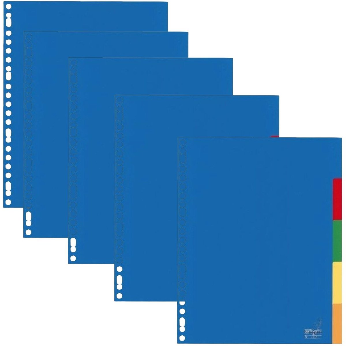 Stylex tabbladen set - 15x stuks - gekleurd - 23 ringen - A4 formaat - kunststof - voor ringmappen