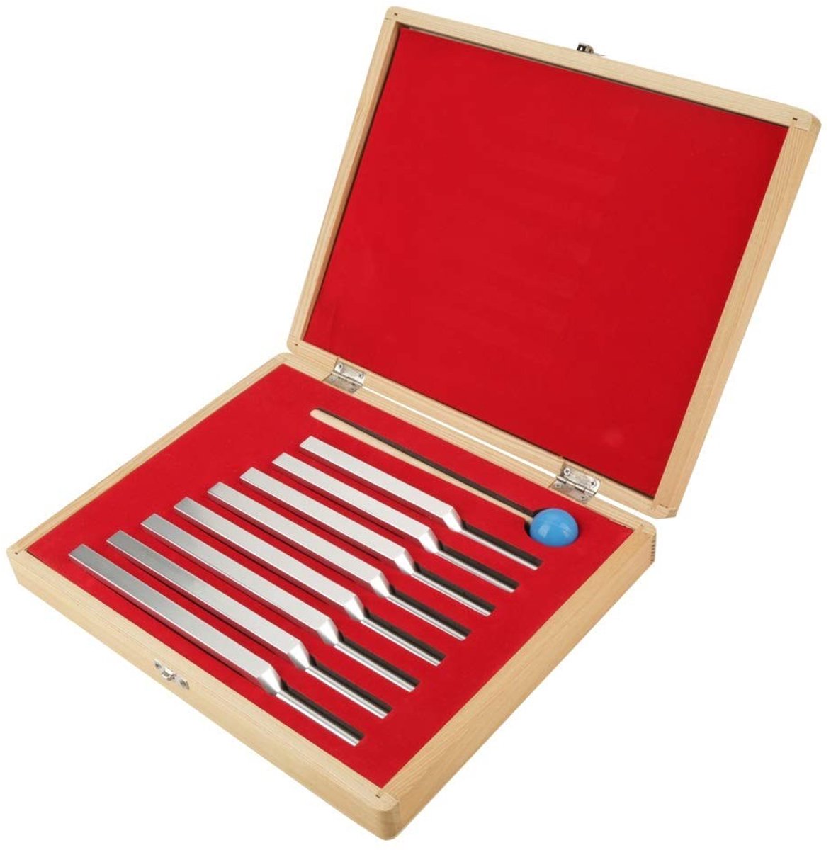 Dailygoods- Stemvork Set 9 Stuks - Aluminium Instrumenten - Medische Vork - Tuning Standaard - Geluidscontrole - Gezondheidsmassage Tool - Geluidsvork