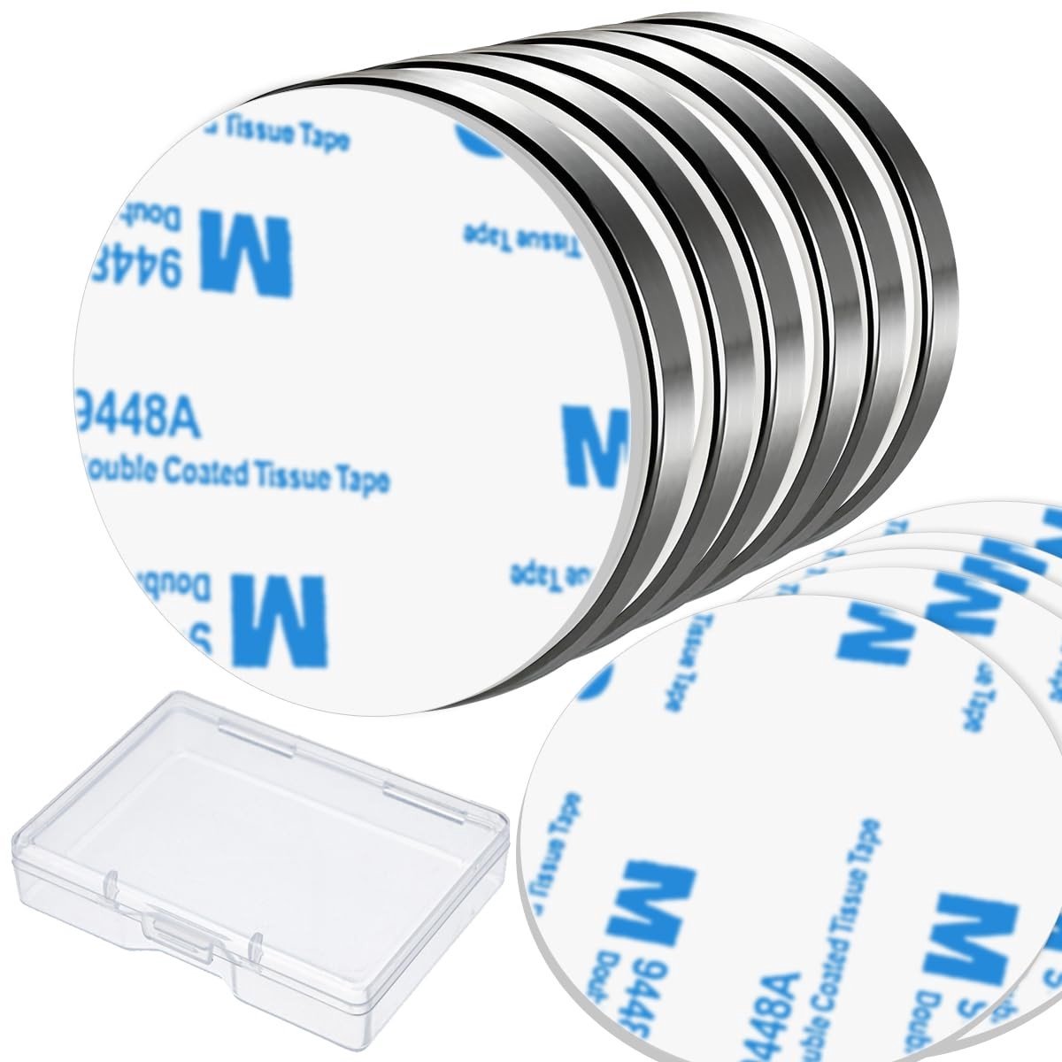 Dailygoods- Neodymium Magneten Sterk - 6 Stuks - Zelfklevend - Ronde Schijfmagneten - 30 x 3 mm - Voor Koelkast/Whiteboard