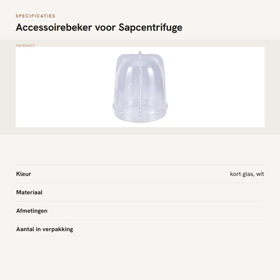 Dailygoody - Sapcentrifugebeker - Vervangingsonderdelen - Hoge en Korte Formaat - Plastic Beker - Accessoires voor Sapcentrifuge - Geschikt voor Korte van Merkloos — afbeelding 3